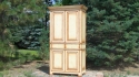 4 doors-2 drawers-raised panel sides & doors-distressed white paint & glaze finish