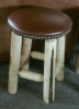 log legs-leather seat
