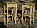 pine-tapered legs-slab seat
