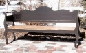 alder-scroll cut top rail-distressed black paint