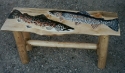carved & painted-rainbow & brown trout