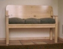pine bench with arms & back