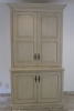2 piece hutch-raised panels - painted & distressed