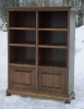 alder bookcase-2 doors-bun feet