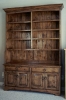 alder credenza & bookcase-distressed & glazed finish
