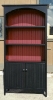 bookcase-2 doors-painted black with red back