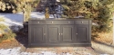 4 doors - 3 drawers - applied moldings - distressed black paint finish