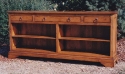alder-3 drawers - open shelves - glazed finish