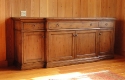 alder breakfront-4 doors-3 drawers - distressed & glazed finish