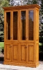 alder-china hutch-raised panel sides & lower doors-glass panel upper doors