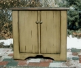 alder vanity - 2 doors - distressed paint & glaze finish