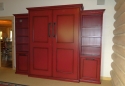 queen size murphy bed with left & right bookcases