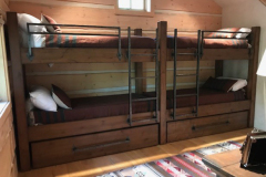 alder - extra long twin bunks with twin trundles - steel hardware