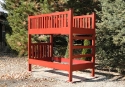 twin size - ladder footboard - red paint &  glaze finish