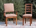 alder-arm & side chair-leather seat-tapered legs