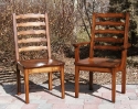 alder-arm & side chairs-curved ladder back-carved seats