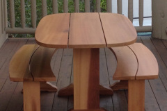 red cedar - oval table and benches