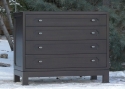 alder - 4 drawers - frame & panel sides - square legs