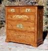 alder - 5 drawers with molding - painted flowers