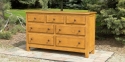 alder - 7 drawers - frame & panel sides - overlay drawer fronts - distressed-glazed