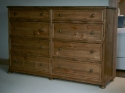 alder - 8 drawers - bun feet - molding on drawer fronts