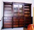 mahogany - 19 drawers - breakfront upper bookcase