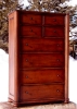 mahogany - 8 drawers - turned corner posts - bun feet