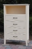 painted cream - 4 drawers - open shelf