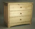 pine - 3 drawer chest with bead molding on sides