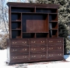 walnut - 9 drawers - upper bookcase