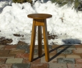 alder cricket table - 12 inch diameter top - distressed - glazed