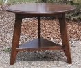 alder cricket table - shelf - shaped legs - glazed finish