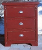 3 drawers - red distressed finish