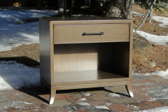 alder - 1 drawer chest on stand - shaped legs - open shelf
