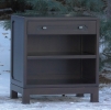 alder - 1 drawer - frame & panel sides - square legs - adjustable shelf