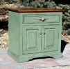 alder - 2 doors - 1 drawer - green paint & glaze finish