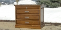 alder - 3  drawers - pull out shelf - raised panel sides