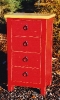 alder - 4 drawers - distressed red base