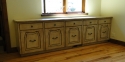 credenza-5 drawers-5 doors-painted & glazed finish