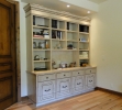 credenza & bookcase-12 drawers-painted & glazed finish