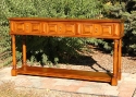alder - turned legs - shelf - 3 frame & panel drawers